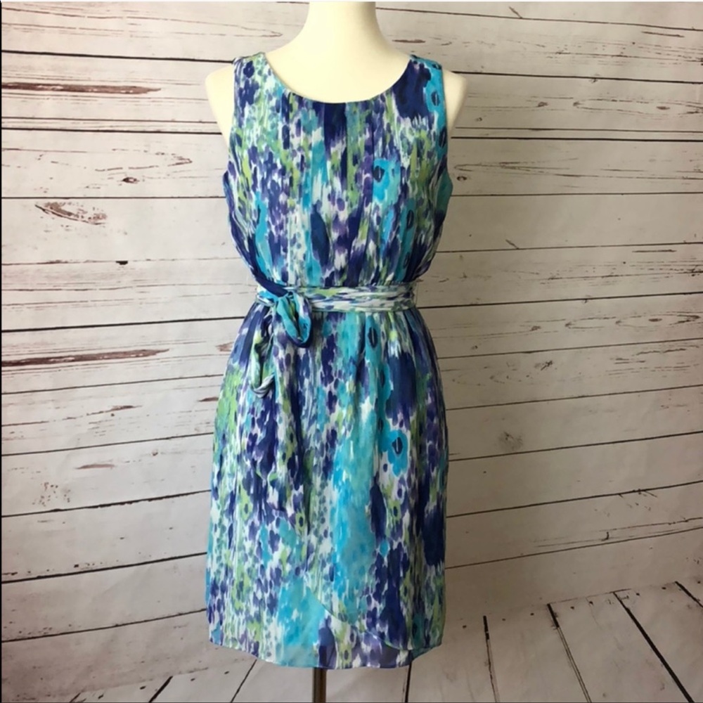Apt 9 Watercolor dress with belt